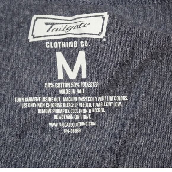 Tailgate USA Stars Heart Graphic Baseball Tee Gray 3/4 Sleeve Shirt Size M - Picture 3 of 3